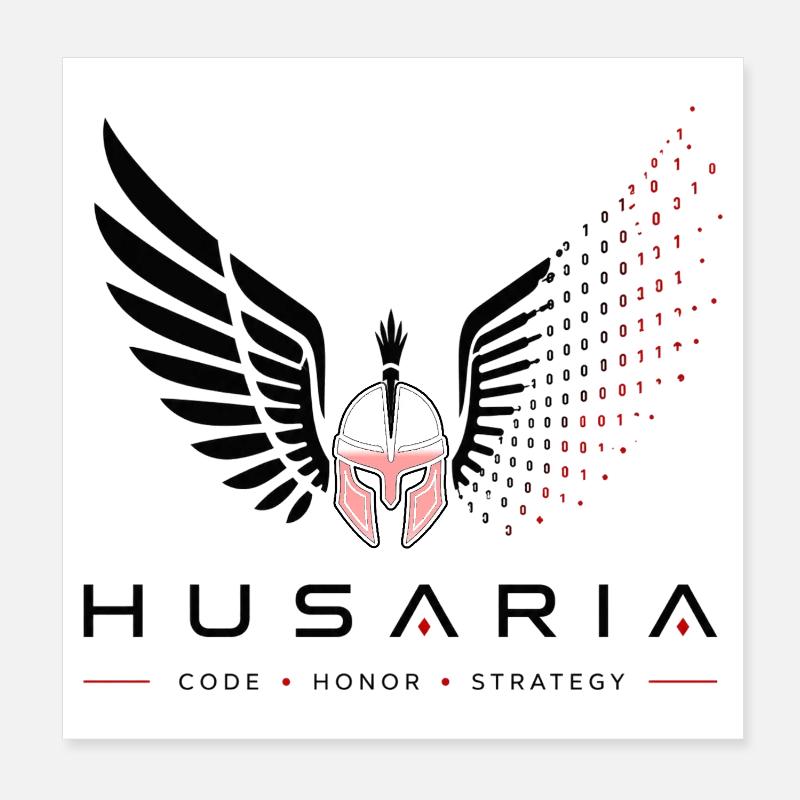 Husaria Digital Wings – Modern Security & Strategy Poster 8" x 8" (20x20 cm)