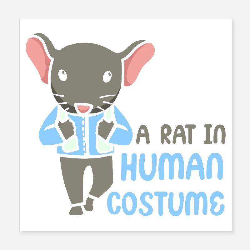 Rat, rat de maison, propriétaire de rats, amoureux des rats Poster 20 x 20 cm