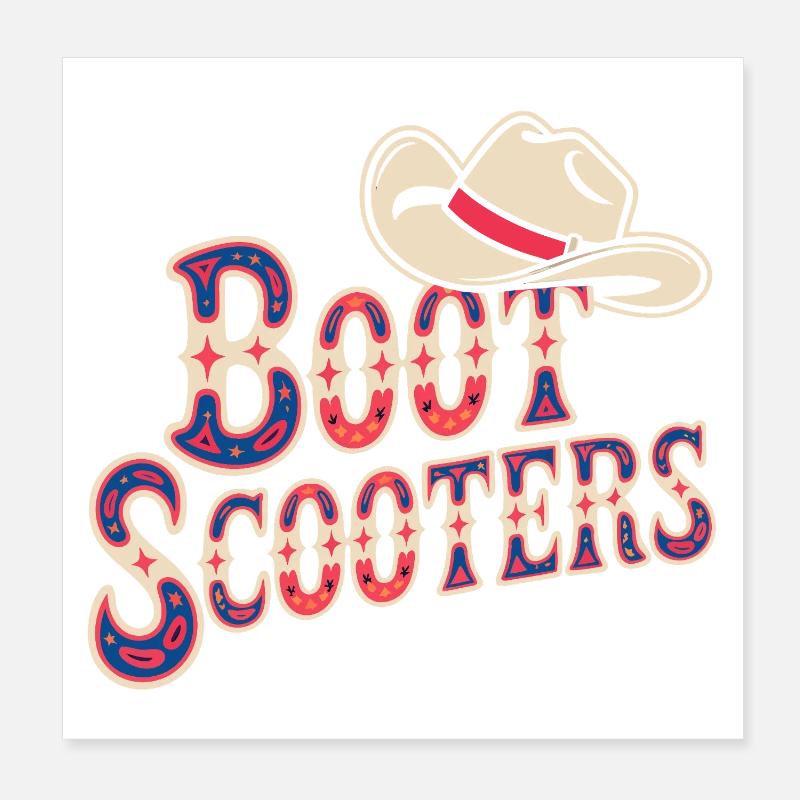 Boat Scooters Western Rodeo Poster 20 x 20 cm