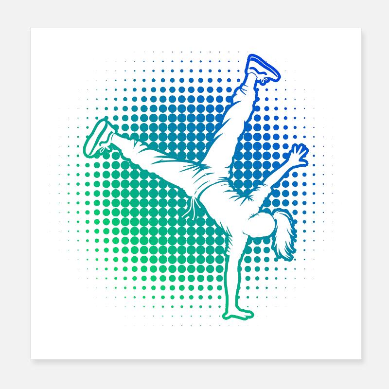 Idée cadeau pour le danseur hip-hop avec breaking Poster 20 x 20 cm