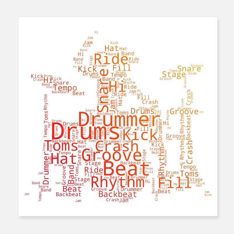 Idée cadeau pour un percussionniste avec batterie Poster 20 x 20 cm