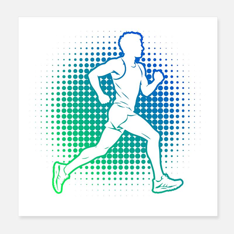 Idée cadeau pour la course de marathon pour les marathoniens Poster 20 x 20 cm