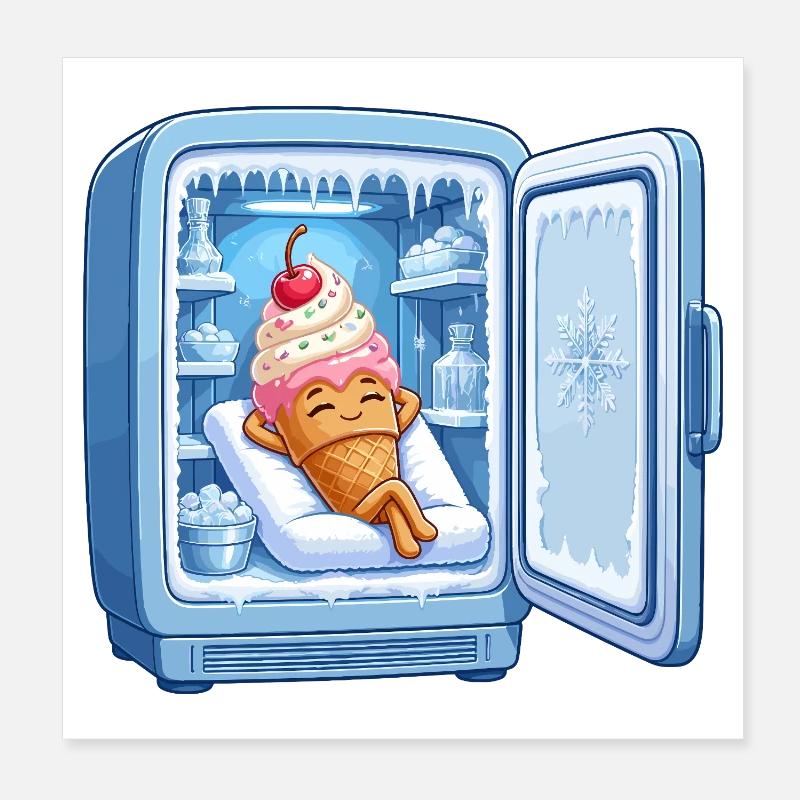 Kühlschrank Eiscreme Kuschelheld Poster 8" x 8" (20x20 cm)