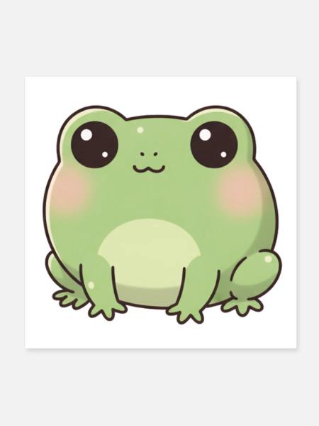 Frosch - Poster 20x20 cm - Weiß - Vorne