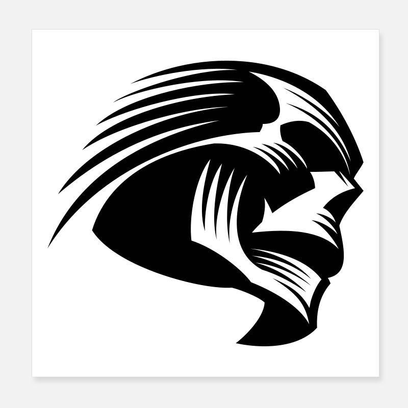 Skull modern art (cool skull) Poster 8" x 8" (20x20 cm)