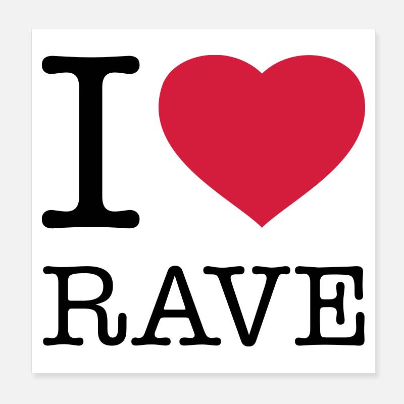 J’AIME RAVE Poster 20 x 20 cm