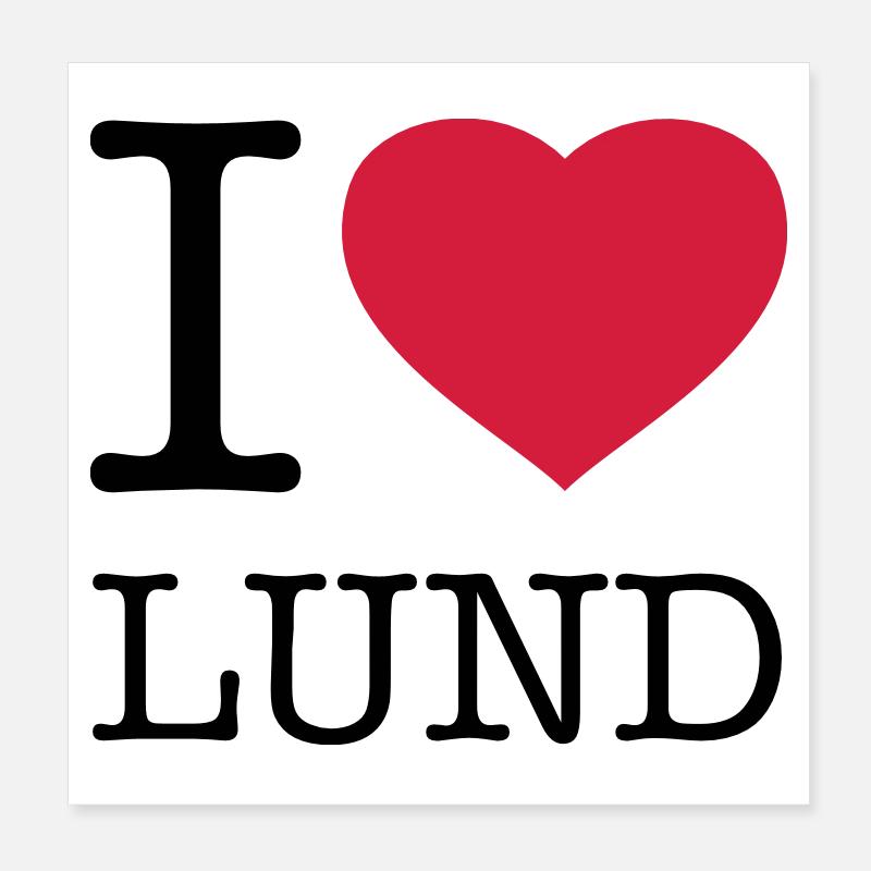 I LOVE LUND Suède Poster 20 x 20 cm