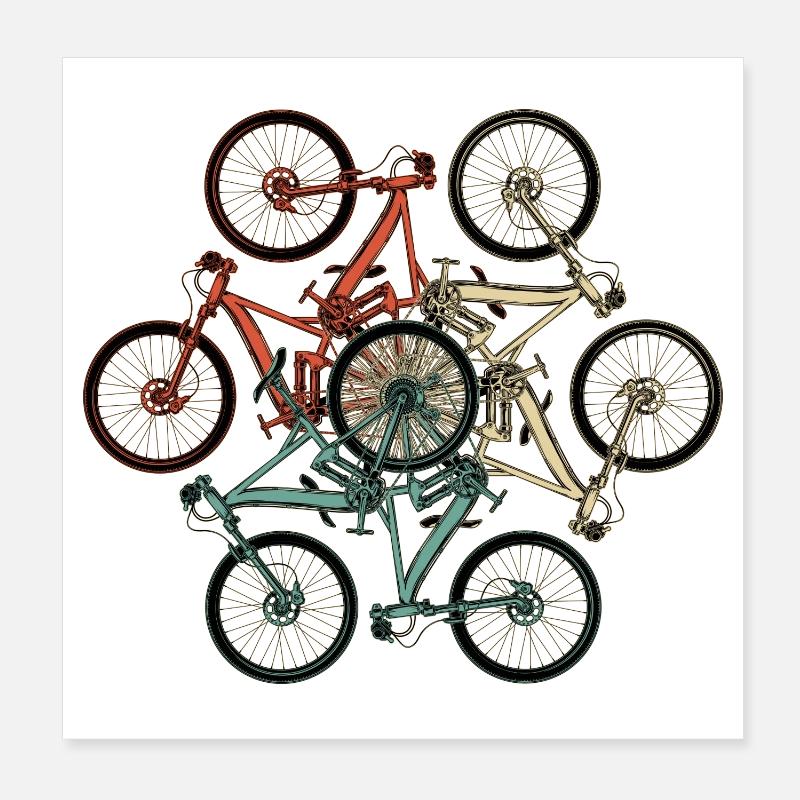 Bike Stack Collage Poster 8" x 8" (20x20 cm)