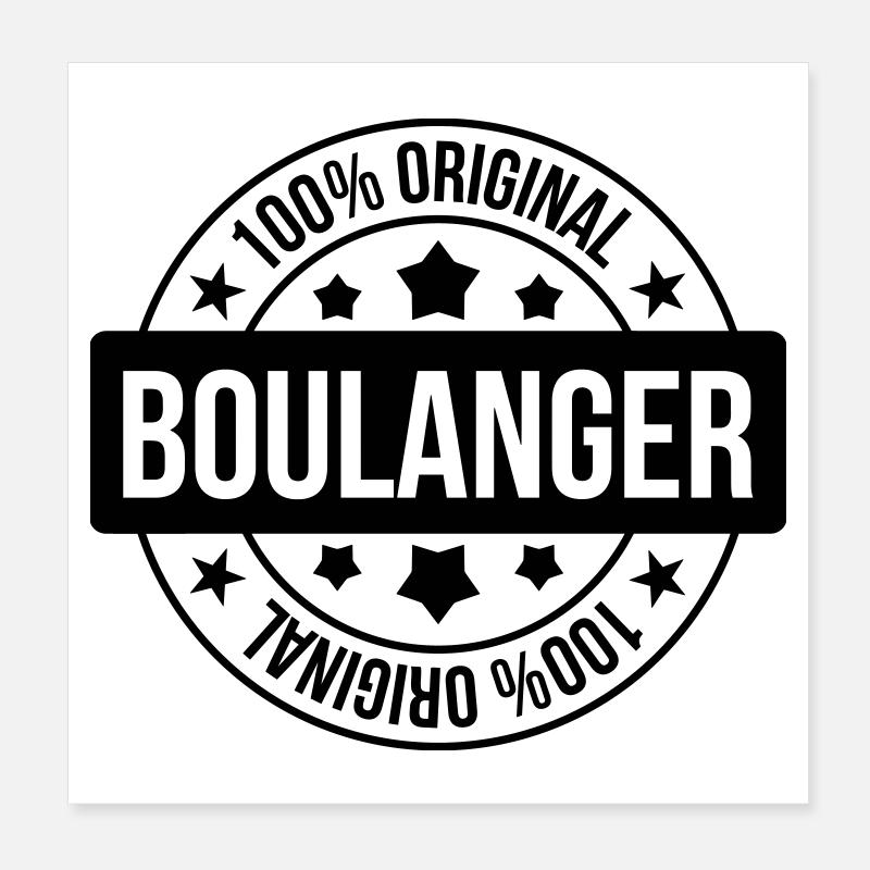 Baker / Bakery / Bäckerei / Boulanger / Bread Poster 8" x 8" (20x20 cm)