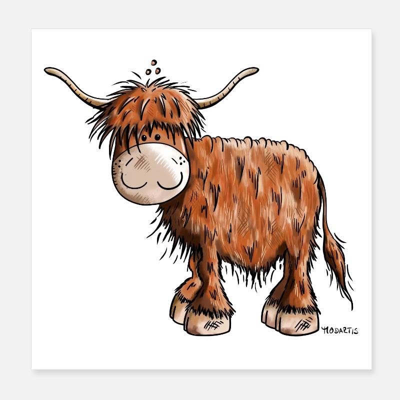 Highland Cattle Poster 8" x 8" (20x20 cm)