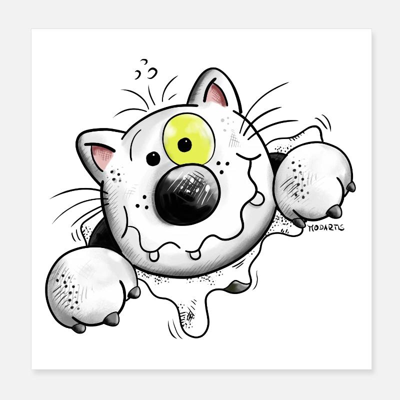 Crazy Cat Poster 20 x 20 cm