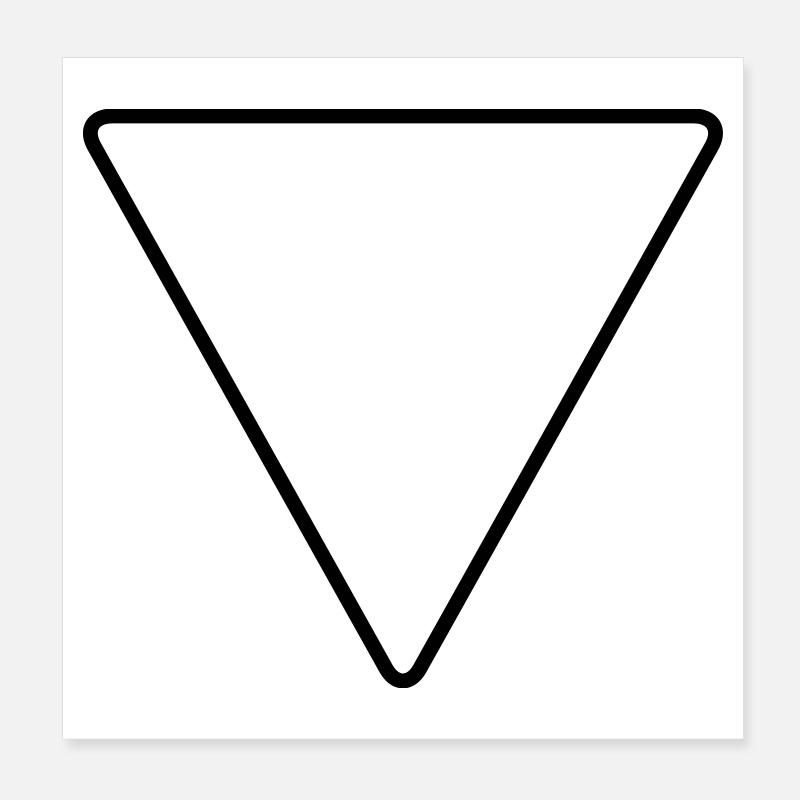 Triangle avec coins arrondis comme panneau d’avertissement Poster 20 x 20 cm