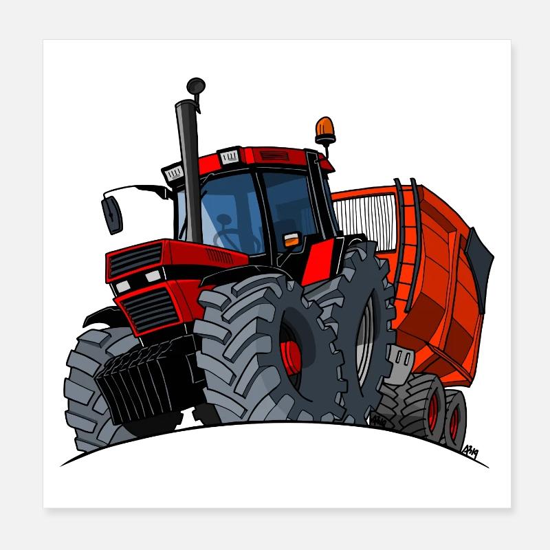 0856 chariot de caisse - Poster 20 x 20 cm - blanc