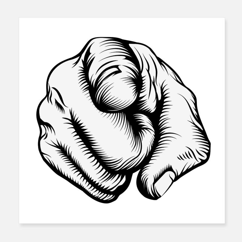 Un index pointe vers toi Poster 20 x 20 cm