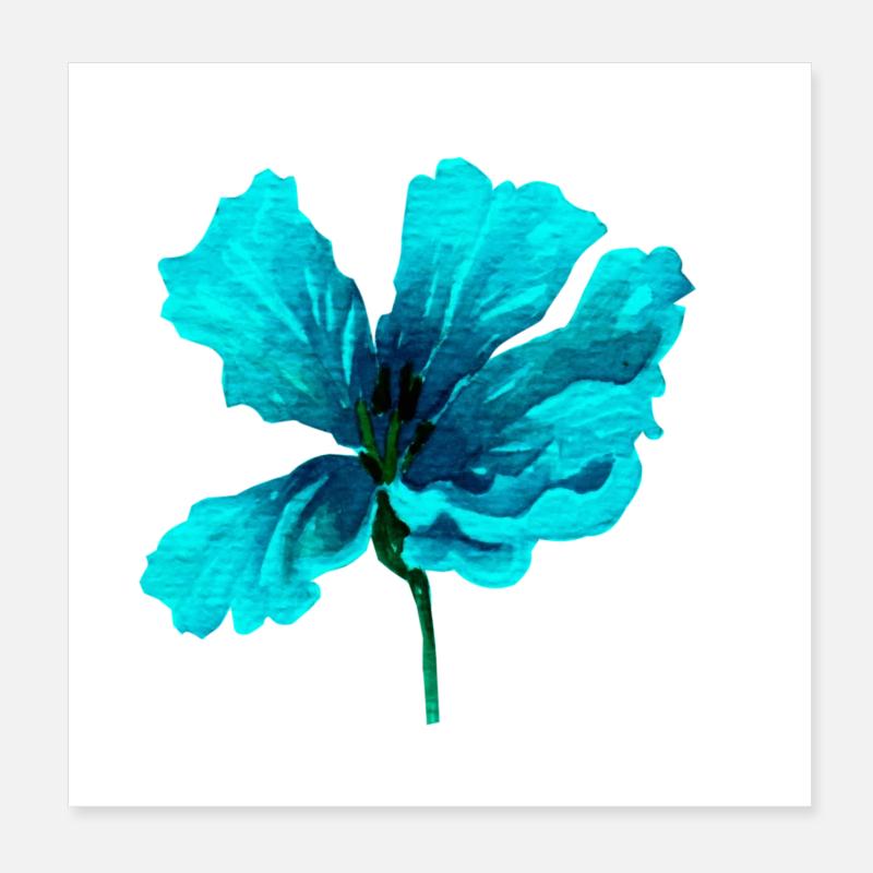 fleur - Poster 20 x 20 cm - blanc