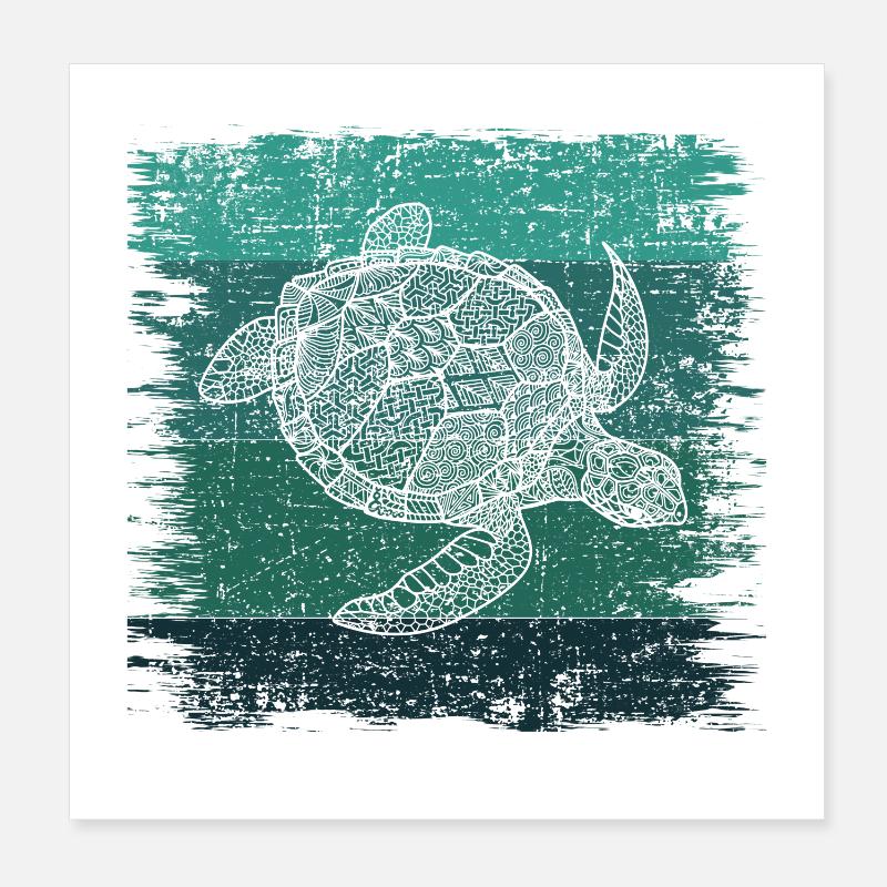 Tortue Poster 20 x 20 cm