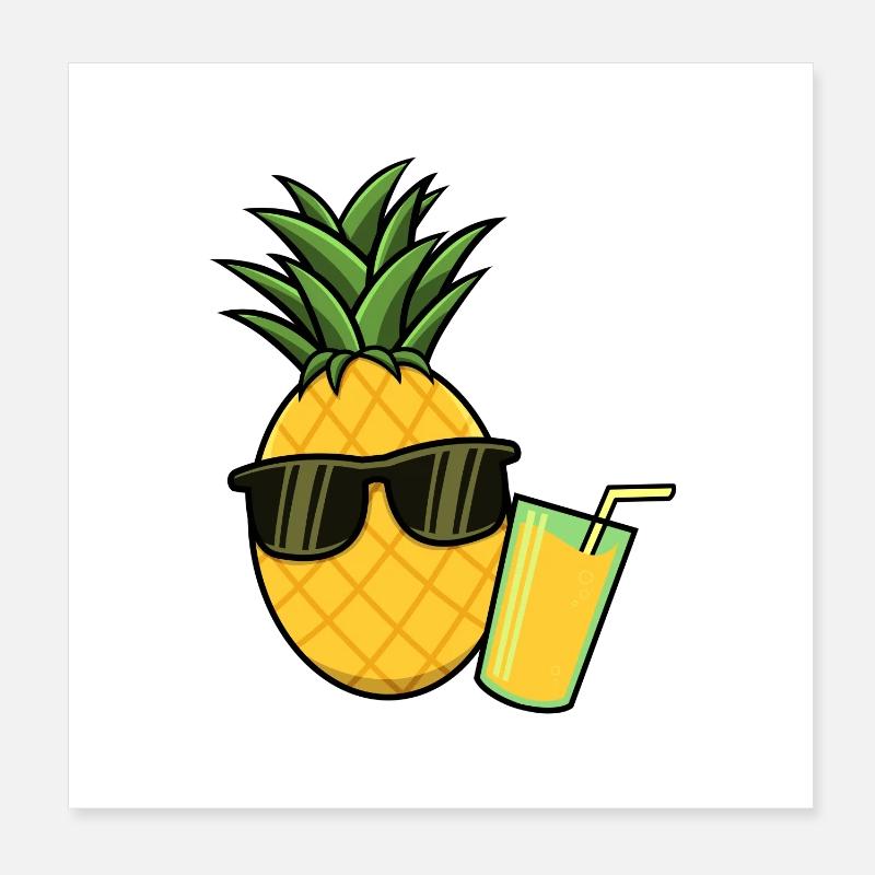 Ananas Pineapple Cocktail Poster 20x20 cm