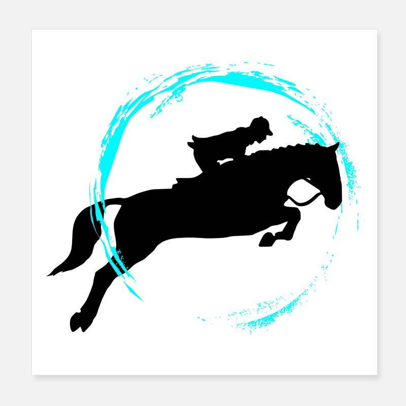 équitation Poster 20 x 20 cm