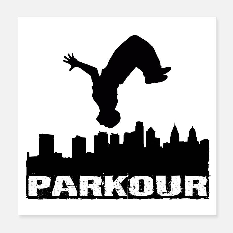 Parkour - Poster 20 x 20 cm - blanc