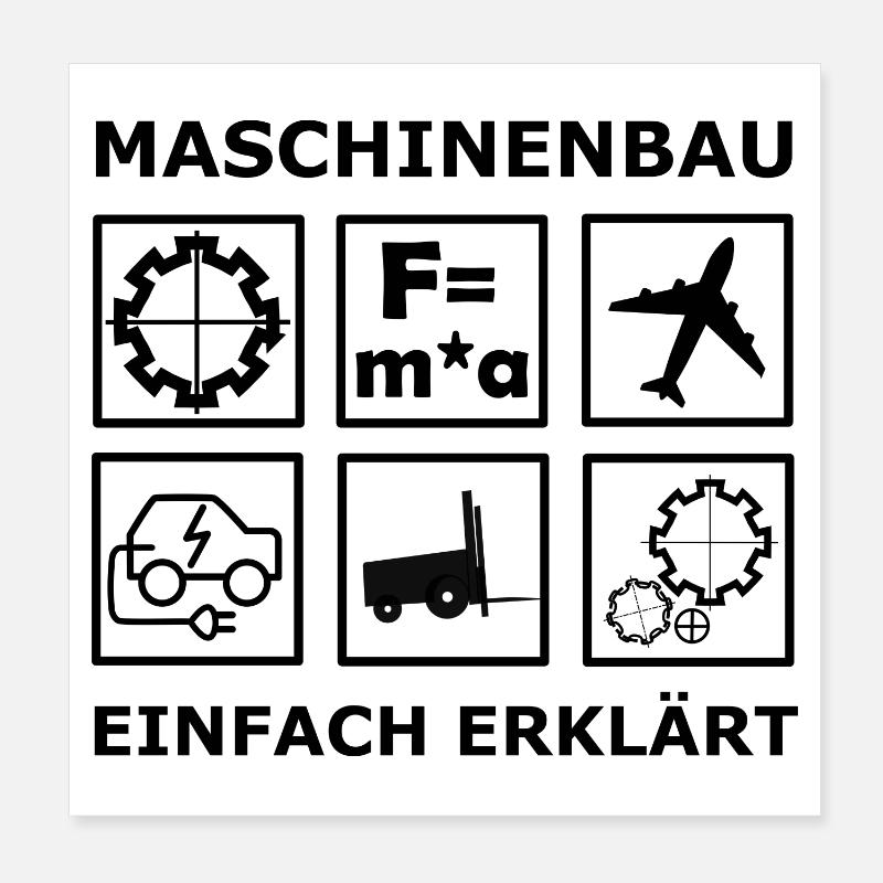 Mechanical Engineering Engineers - Poster 8" x 8" (20x20 cm) - white