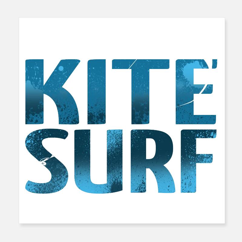 KITESURF 2021 bleu Poster 20 x 20 cm