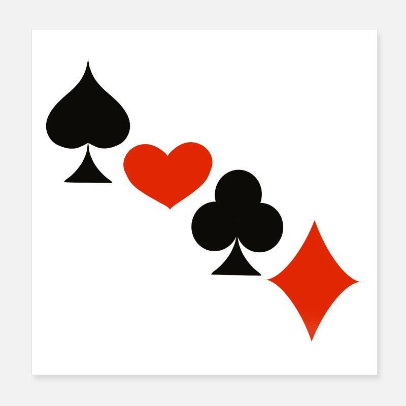 Glück im Spiel … | Spielkarten | Geschenkidee Poster 20x20 cm
