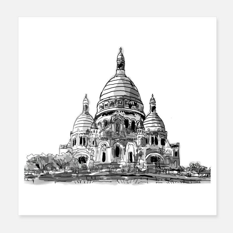 Sacré-Cœur de Montmartre Poster 20 x 20 cm