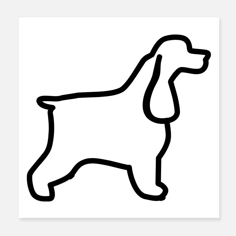 Plan cocker anglais Poster 20 x 20 cm