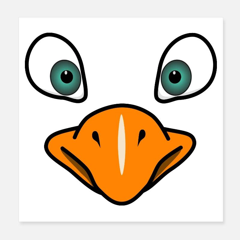 Vogelgesicht Poster 20x20 cm