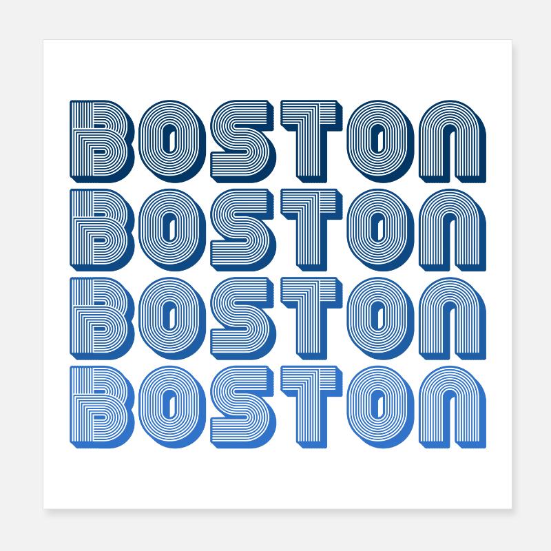 Boston Block Grid Pattern Poster 8" x 8" (20x20 cm)