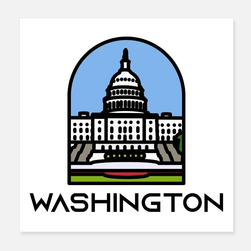 Washington - Capitole de l’État de Washington Poster 20 x 20 cm