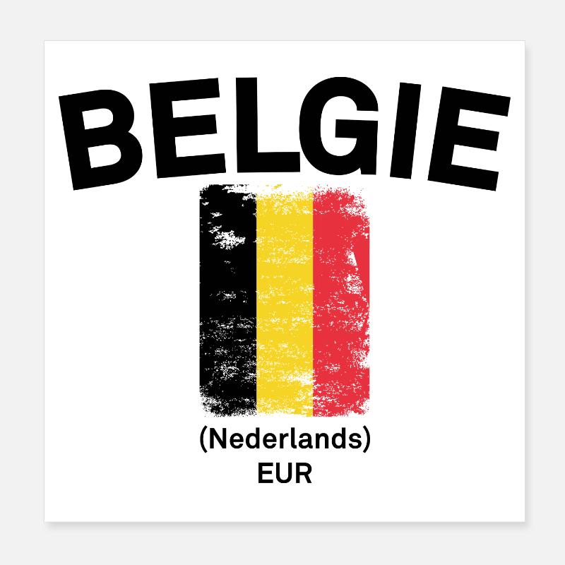 Drapeau belge des broussailles vieilli Poster 20 x 20 cm