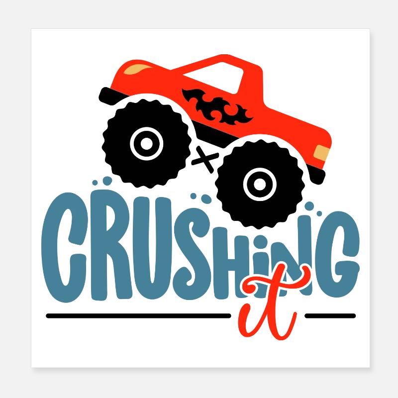 Crushing It Hotrod Grafik Poster 20x20 cm