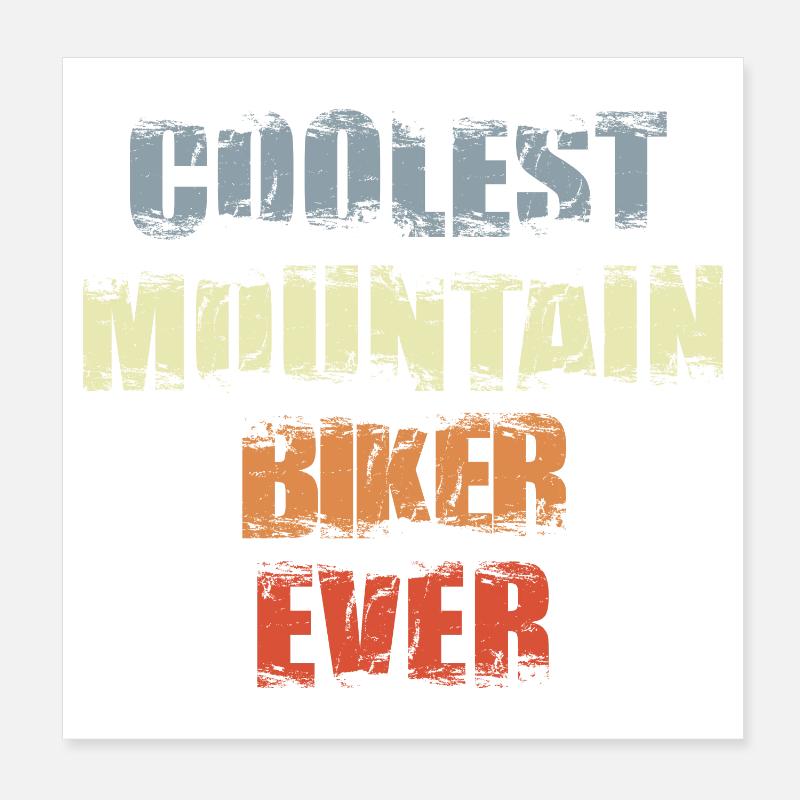 Lustiger Mountainbiker Poster 20x20 cm