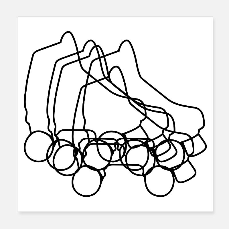 Roller Skates Sketch Poster 8" x 8" (20x20 cm)