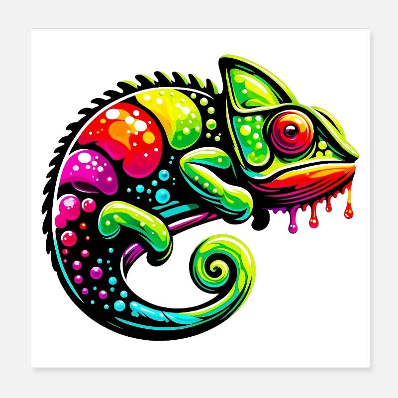 Chameleon - Poster 8" x 8" (20x20 cm) - white