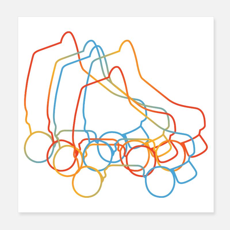 Retro Rollschuhe Poster 20x20 cm