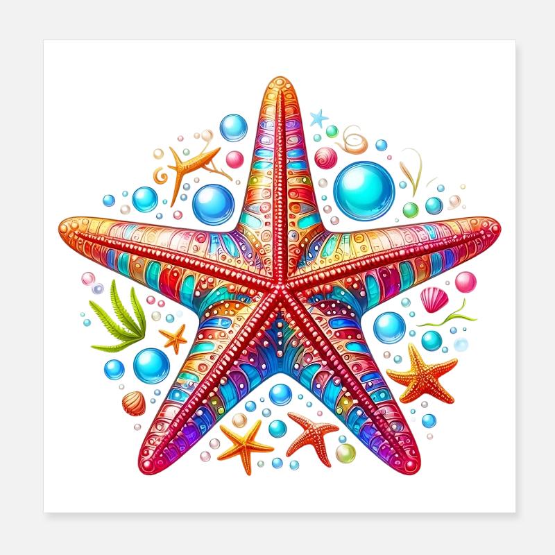 Étoile de mer Poster 20 x 20 cm