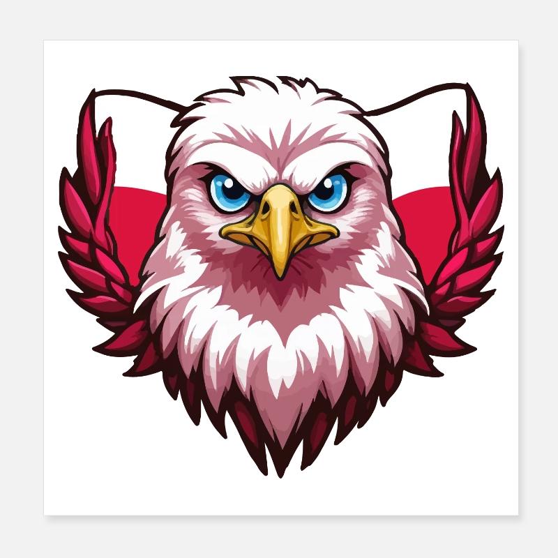 Polska Eagle Poland Polish Flag Poster 8" x 8" (20x20 cm)