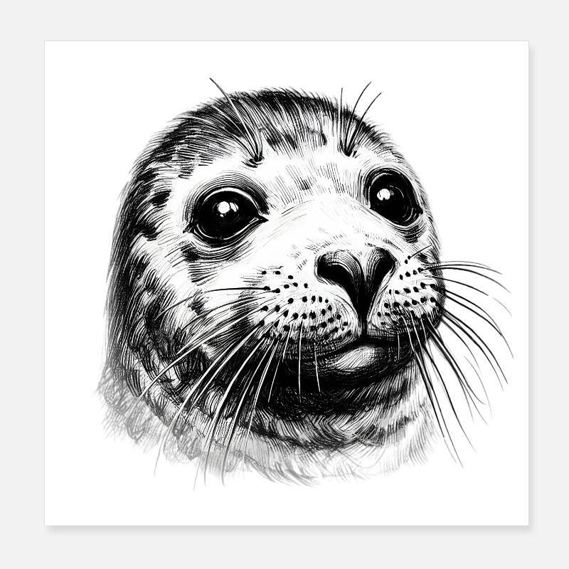 Phoque Poster 20 x 20 cm