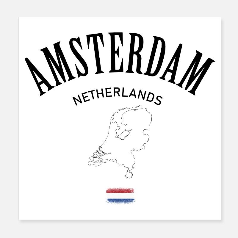 Drapeau des Pays-Bas Emblème minimal Poster 20 x 20 cm