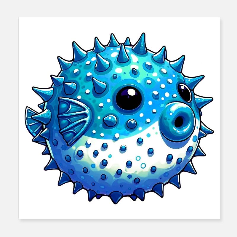 Kugelfisch Poster 20x20 cm