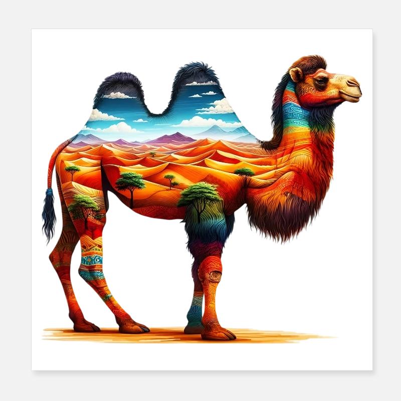 Camel Poster 8" x 8" (20x20 cm)