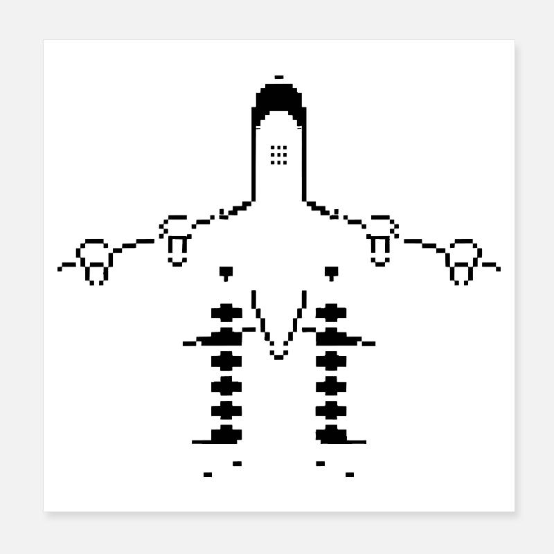 Avion Pixel Art Poster 20 x 20 cm