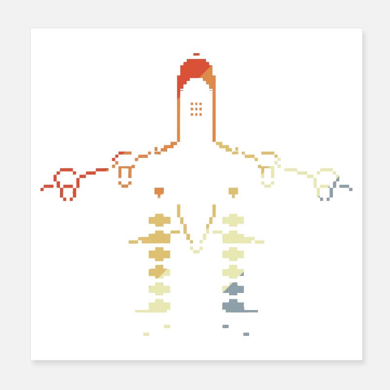 Graphiques pixel d’avion Poster 20 x 20 cm