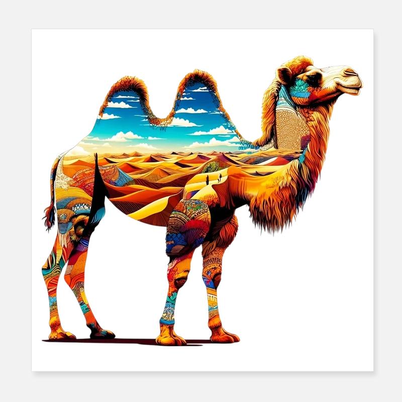 Chameau Poster 20 x 20 cm