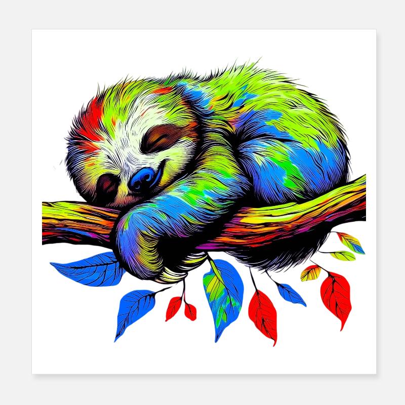 Faultier Poster 20x20 cm