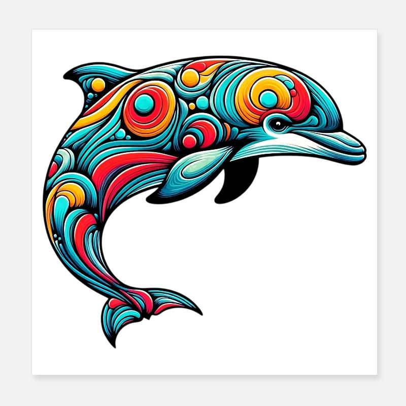 Delfin Poster 20x20 cm