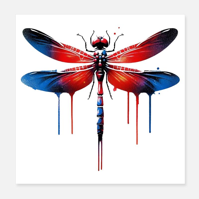 Libelle Poster 20x20 cm
