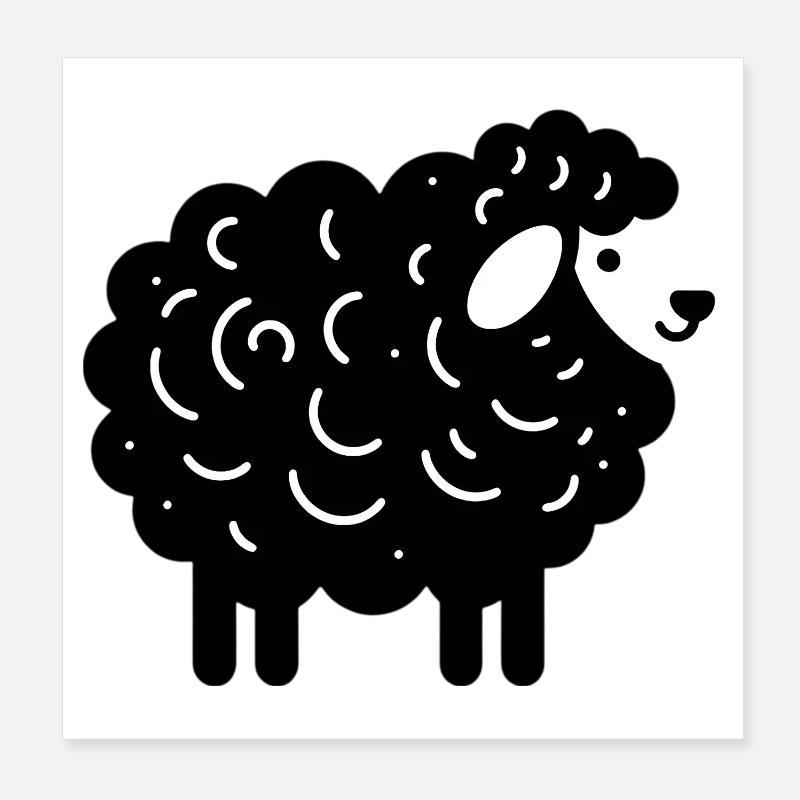 Schwarzes Schaf Poster 20x20 cm